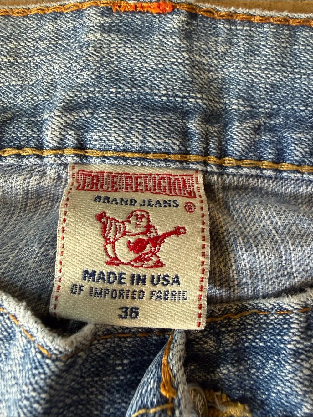 True Religion Ricky Bootcut Jeans Men’s 36x33 Made USA Distressed Y2K Faded